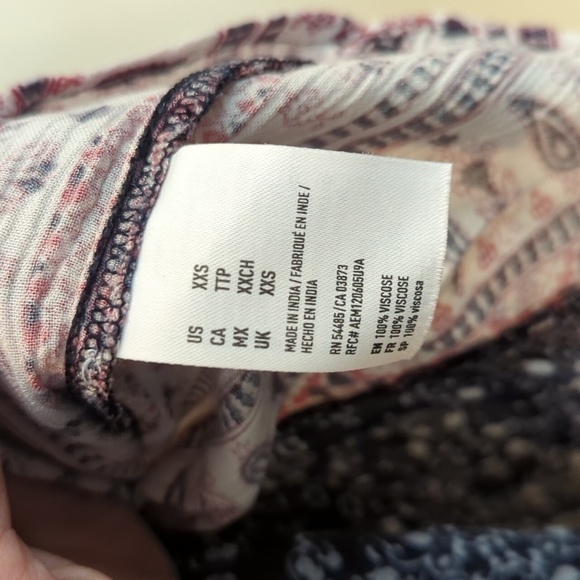 American Eagle y2k XXS  Oversized Mini Dress Tunic Patchwork Paisley - Picture 9 of 14